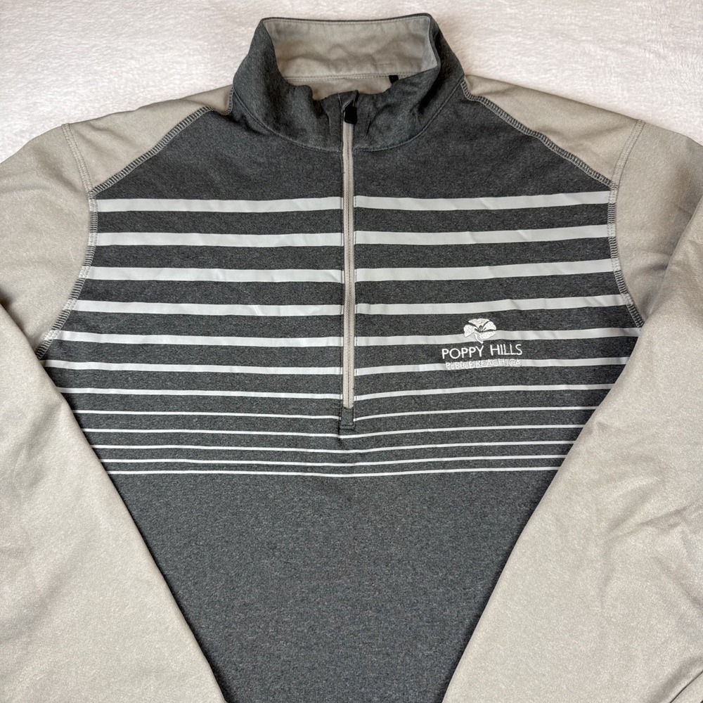 Poppy Hills Sensor Cool 1/4 Zip Golf Jacket By Ping Men Medium Gray Striped